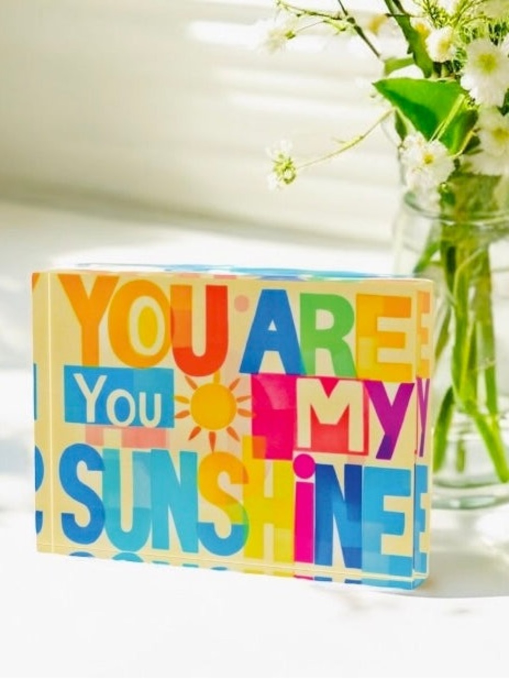 You Are My Sunshine Colorful Decorative Block - Multicolor